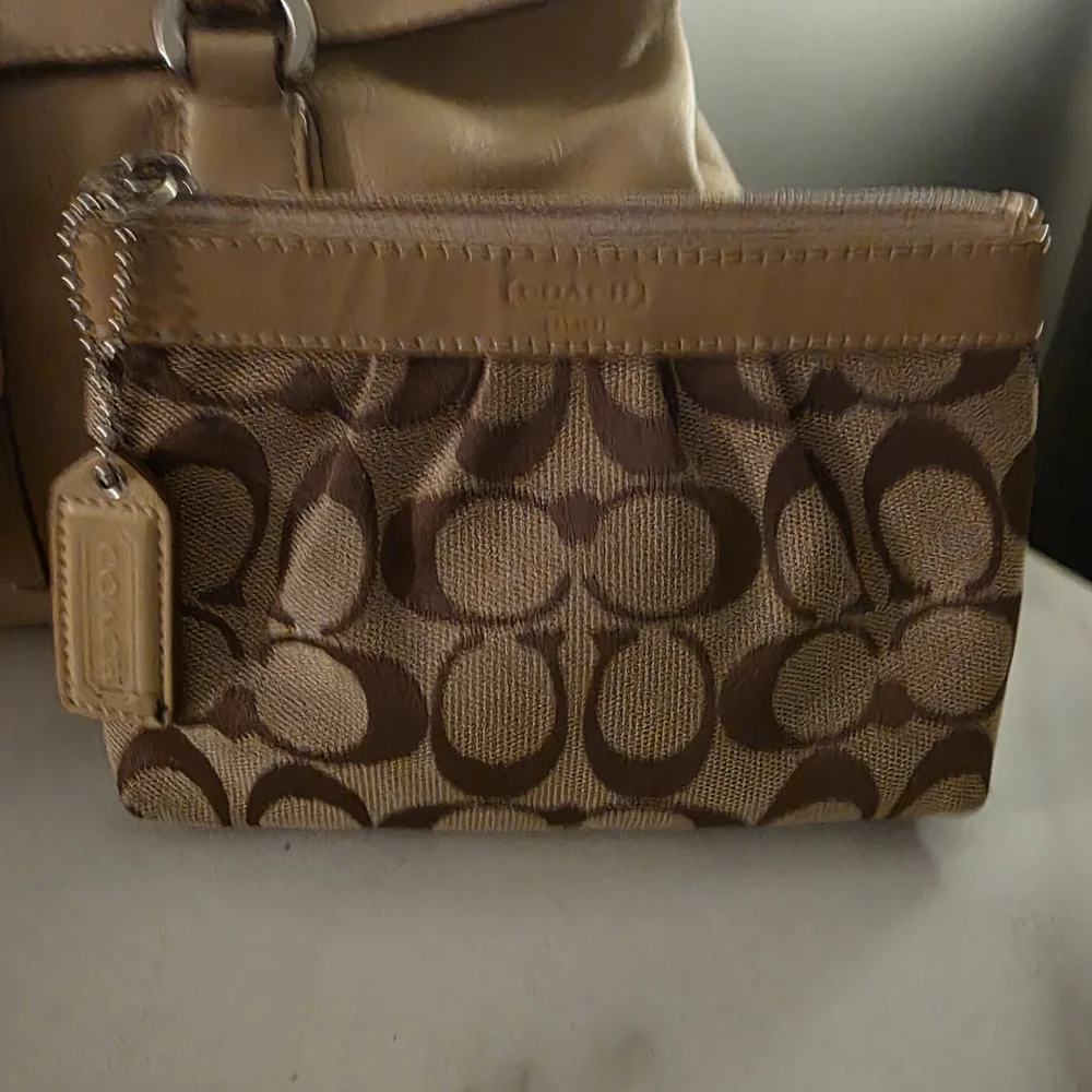 Coach Beige Leather Satchel with Pouch - Picture 4 of 13